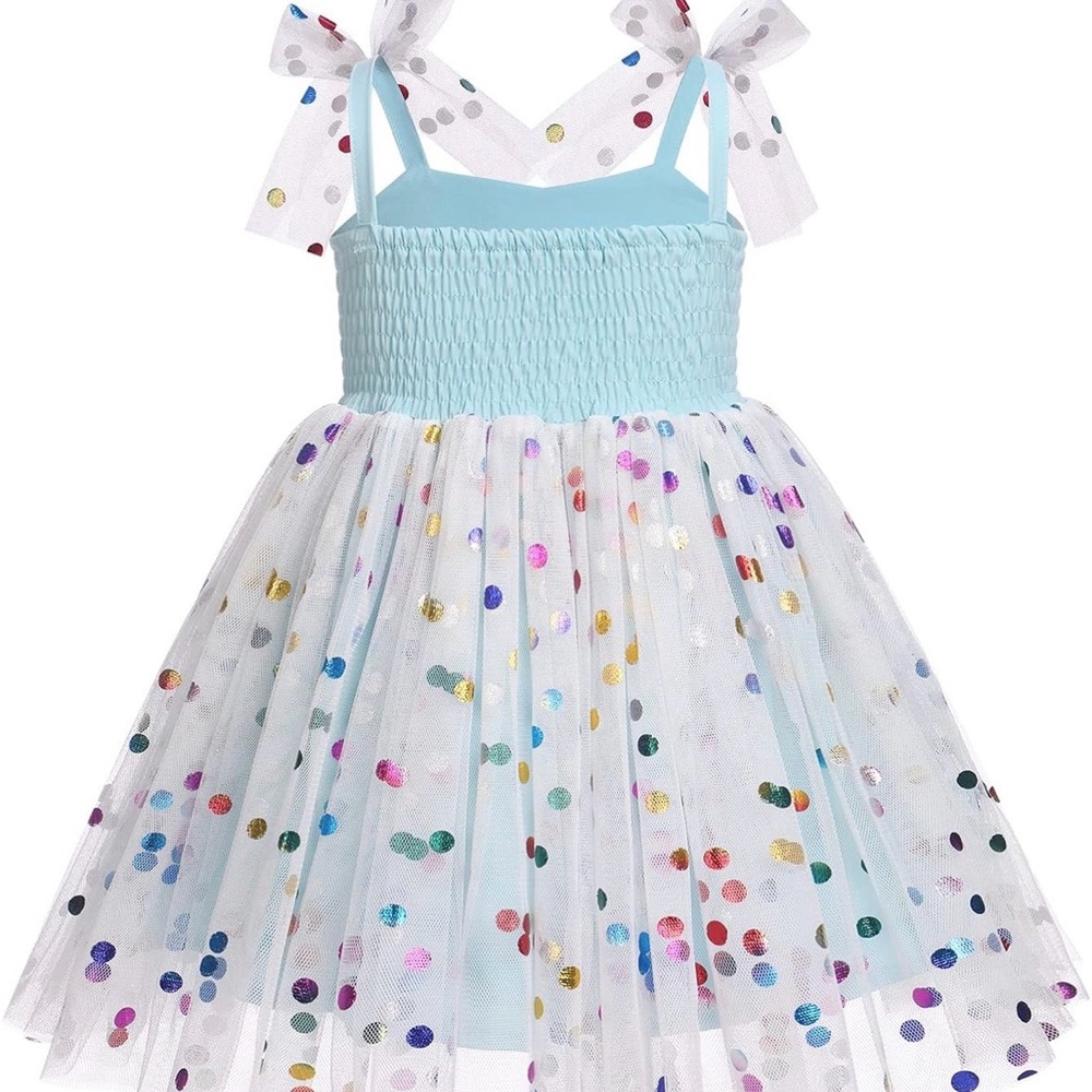 Birthday Blue Confetti Dress for Girl - Picture 3 of 3